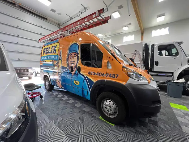 Felix service van in the shop, fully stocked